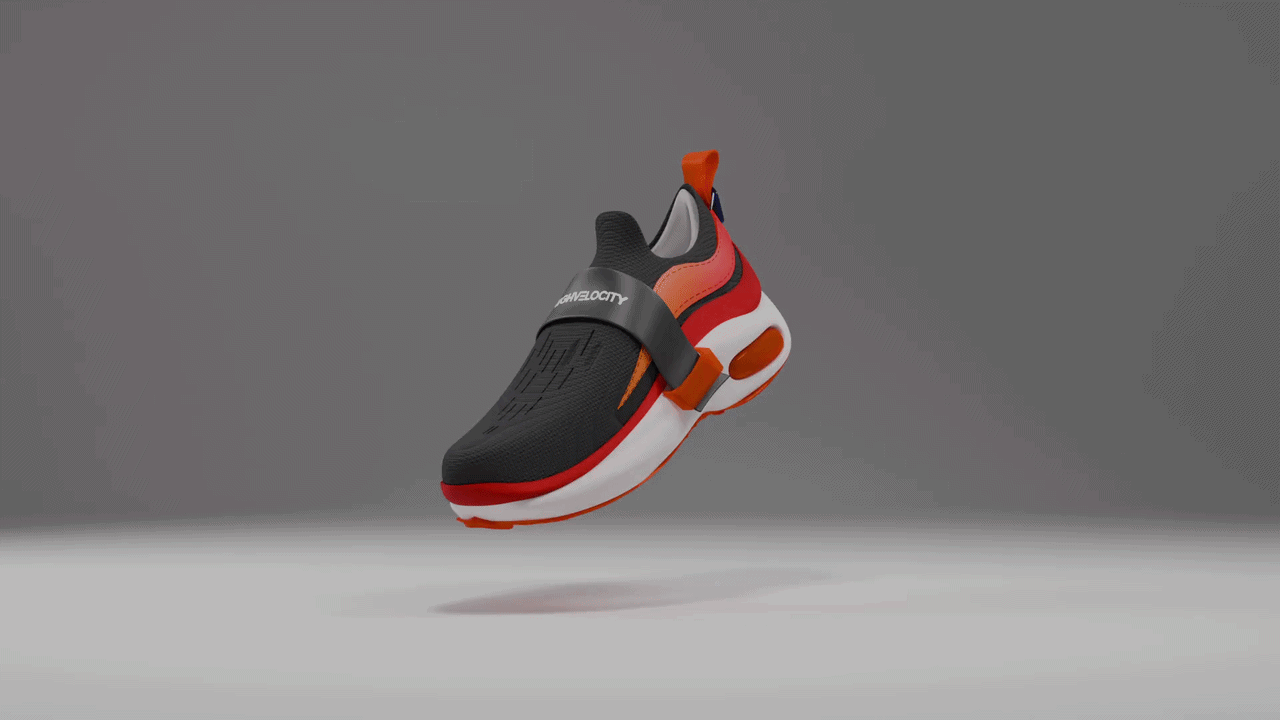Render animado en 3D de un tenis